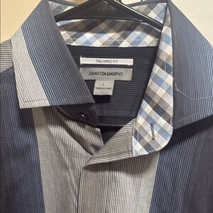 Johnston & Murphy Blue Casual Button Down Shirt